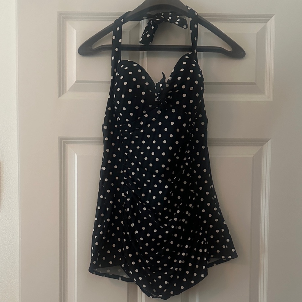 Merona Black and White Polka Dot One Piece Swimsuit